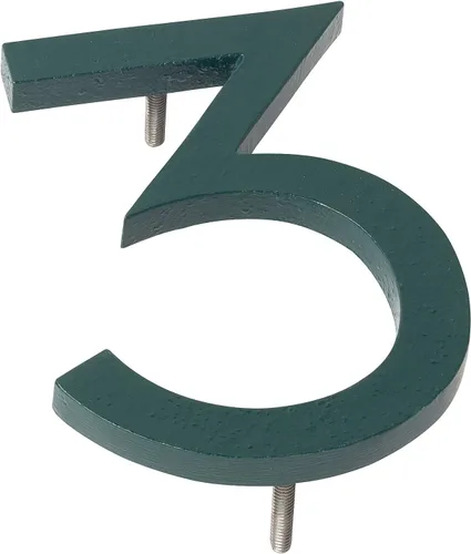 Vista 5 de Montague Metal Products MHN-04-F-HG1-1 Números de casa de dirección flotantes modernos de aluminio cepillado sólido, 4 pulgadas, verde cazador