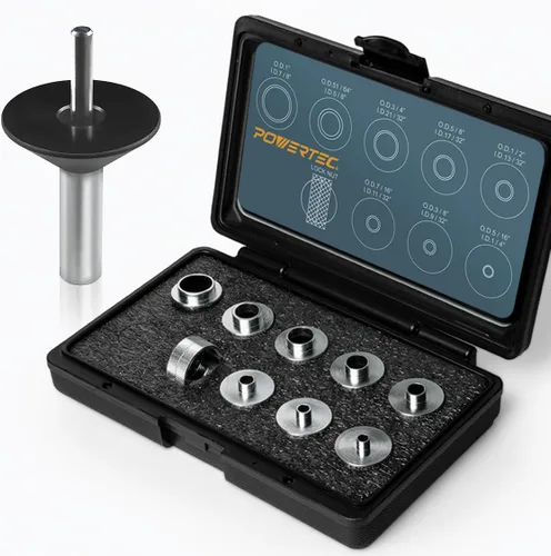 Vista 8 de POWERTEC Placa base universal de 6-1/2 pulgadas con pasador de centrado y cono. agujeros preperforados con tornillos para cable Porter, Bosch
