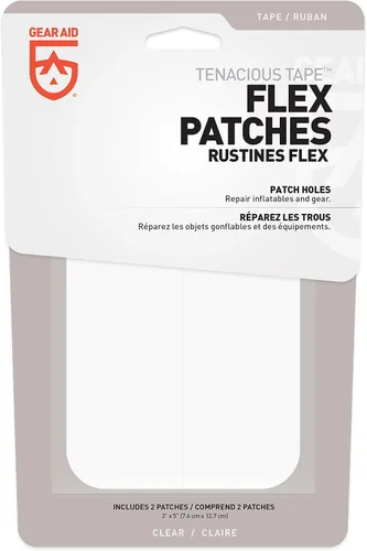 Vista 2 de GEAR AID Tenacious Tape Flex - Parches resistentes para fijar agujeros y rasgaduras en telas al aire libre, vinilo, piscina y nieve inflables