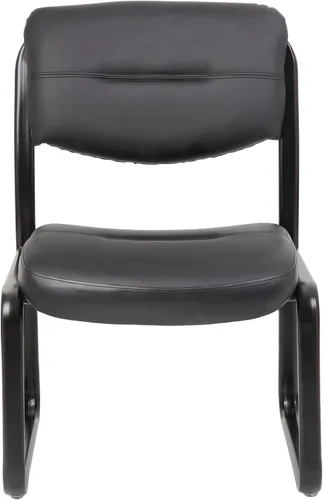 Vista 6 de Boss Office Products B9539 Silla lateral con base de trineo de cuero, color negro, 250