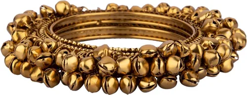 Vista 6 de Efulgenz Boho Vintage Antique Gypsy Tribal Indian Oxidized Bell Charm Bracelet Bangle Set Jewelry, Perfect