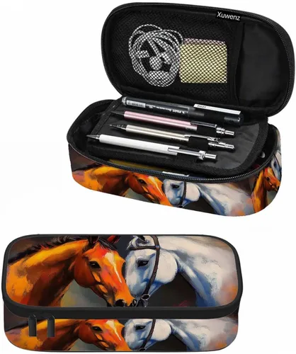 Vista 16 de Estuche organizador de lápices de alpaca, diseño de llama, hojas de animales, caja de papelería, caja de maquillaje, suministros escolares