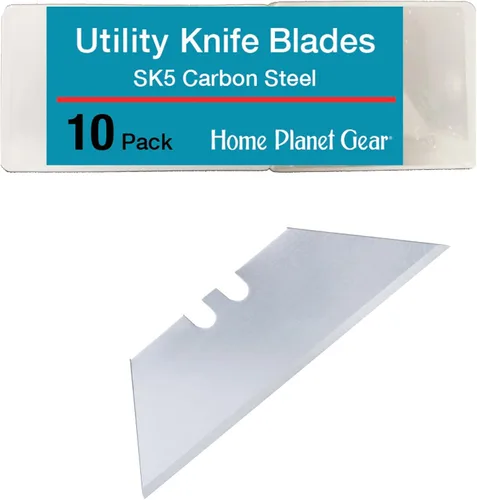 Vista 11 de Cuchillas dentadas para cuchillo utilitario – Paquete de diez maquinillas de afeitar de sierra SK5 de alta resistencia para reemplazo de cortador