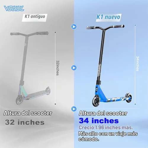Vista 4 de VOKUL K1 Pro Stunt Trick Scooter para niños de 8 años en adelante, patinete de estilo libre para parque de patinaje en la calle para niños y niñas