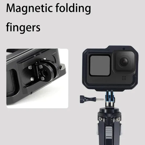Vista 3 de Funda protectora de aluminio para GoPro Hero 13/12/11/10/9, estuches de marco duro duraderos, marco de carcasa de metal resistente con dedos
