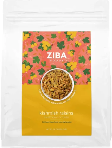 Vista 13 de Ziba Foods Kishmish Pasas Sin OMG, vegano, entero 30 amigable y paleo Superalimento naturalmente alto en fibra, hierro y antioxidantes que