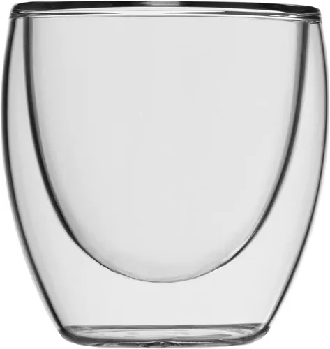 Vista 3 de Taza aislada de doble pared para café, capuchino, café con leche, espresso, té, térmico, transparente, 3.2 fl oz, 2 tazas/tazas (paquete de 2)