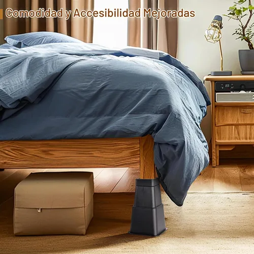 Vista 7 de BTSD-home Elevadores de cama ajustables de 12 pulgadas, resistentes, elevación en alturas de 1,2,3,4,5,6,7,8,9,10,11,12 pulgadas para sillón, sofá