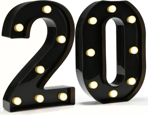 Vista 94 de Pooqla - Números iluminados negros, decoraciones de cumpleaños 50 para hombres Number 50