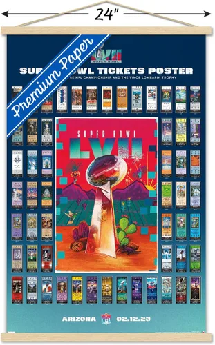 Vista 3 de Trends International NFL League - Póster de pared de collage de boletos LVII con marco magnético