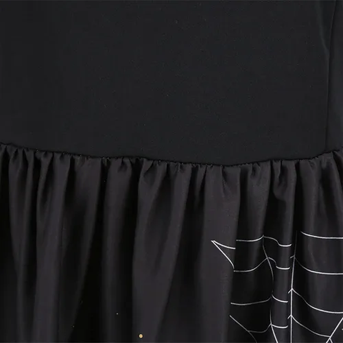 Vista 6 de Vestido de Halloween para mujer 2022 casual estampado con cuello en V con cremallera manga larga con panel de columpio