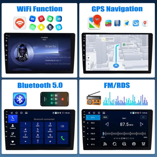 Vista 4 de SIXTOP 4G+64G Android Car Stereo para Hyundai Grand I10 2013-2018 Carplay inalámbrico Android Auto 9 pulgadas pantalla táctil 1280 * 720 Bluetooth