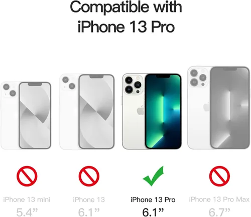 Vista 2 de JETech Funda magnética para iPhone 13 Pro de 6.1 pulgadas, compatible con carga inalámbrica MagSafe, a prueba de golpes, parte trasera transparente