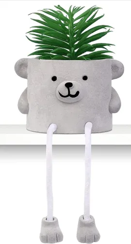 Vista 2 de Zen Home Lindas plantas falsas para estante - Mini plantas suculentas - Pequeñas plantas artificiales para decoración de estantes - Plantas de Oso
