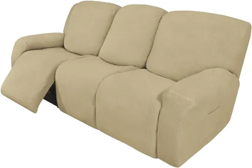 Vista 13 de Easy-Going Funda Elástica para Sofá Reclinable Cobertor de Sofá 4 Piezas Protector de Muebles Sofá Suave con Fondo Elástico Poliéster Spandex Tela
