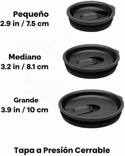 Vista 3 de Hydro Flask - Tapa pequeña con cierre a presión negra - Accesorio para tapa de café