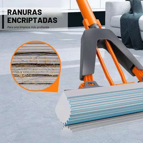 Vista 2 de Trapeador de Esponja, Trapeador de Compresión PVA Masthome con 3 Repuestos de Trapeador Absorbente, Trapeadores de Esponja para Limpieza de Pisos