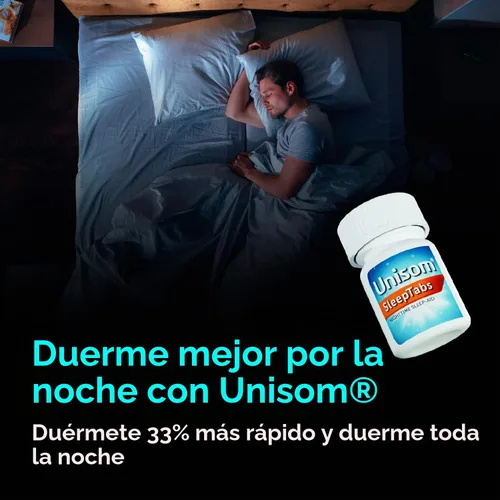 Vista 3 de Unisom SleepTabs, Ayuda nocturna para dormir, succinato de doxilamina, 48 tabletas
