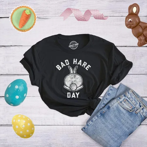 Vista 3 de Womens Bad Hare Day Tshirt Funny Easter Bunny Butt Sarcastic Graphic Novelty Tee