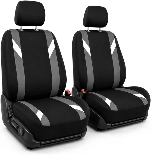 Vista 19 de FH Group Juego delantero de fundas de asientos de automóvil de tela para asientos de respaldo bajo con reposacabezas extraíble, ajuste universal