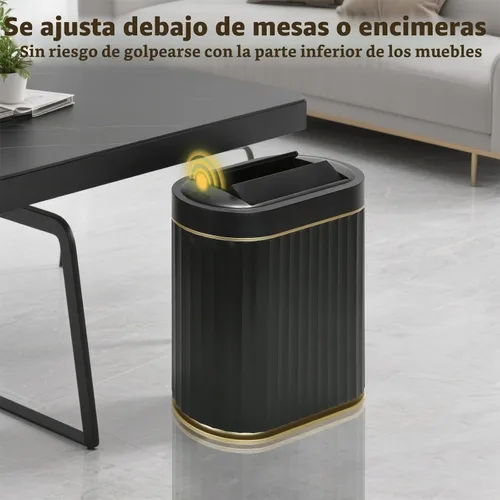 Vista 4 de SYNCVIBE Basurero de Baño con Tapa Butterfly de 2 Galones con Sensor, Bote de Basura Impermeable IPX5, Papelera Delgada Automática, Papelera Bajo