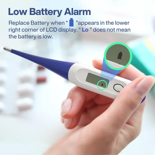 Vista 7 de Boncare Termómetro digital de 10 segundos para adultos y niños, termómetro rectal preciso y seguro para bebé con alarma de fiebre, termómetro oral