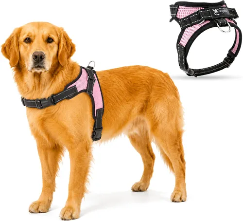 Vista 19 de Arnés ajustable reflectante para perro con asa evita tirones, XXS, Negro