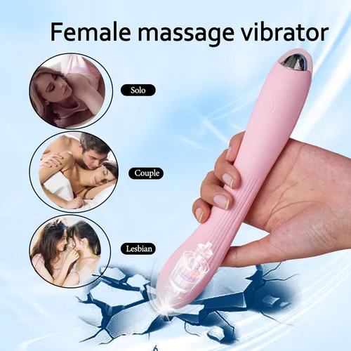 Vista 2 de Consolador vibrador suave de silicona completa para estimulación del clítoris y anal con 10 patrones de vibración, juguetes sexuales para adultos