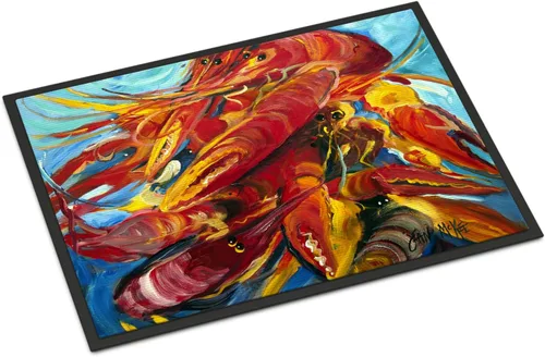 Vista 188 de Caroline's Treasures JMK1017JMAT - Tapete de caza de rana garza azul, 24 x 36 pulgadas, tapete para puerta delantera, interior y exterior