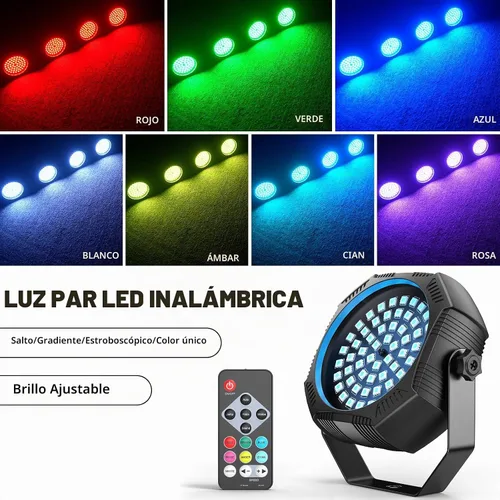 Vista 3 de Luces de escenario alimentadas por batería, luces estroboscópicas recargables con alimentación USB, control automático activado por sonido, 30W RGB
