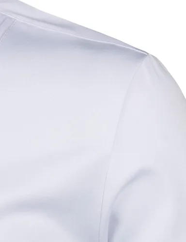 Vista 4 de Zeroyaa - Camisas de esmoquin de manga larga para hombre, calce ajustado