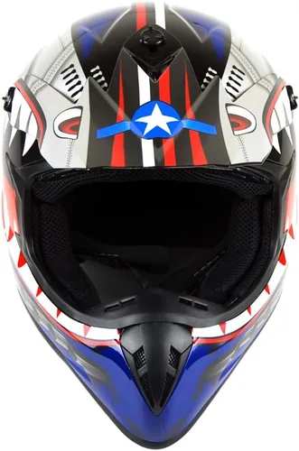 Vista 4 de 1Storm - Casco de motocross para adultos BMX MX ATV Dirt Bike Downhill Mountain Bike estilo Monster Shark Racing HKY_SC09S