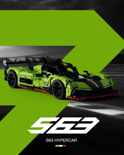 Vista 2 de Nifeliz S63 Hypercar - Juego de construcción de modelo de coche, modelo de carreras coleccionable a escala 1:8 para adultos, modelo de coche