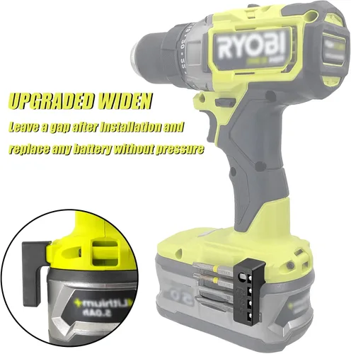 Vista 4 de Soportes magnéticos para brocas hexagonales de 1/4 pulgadas para taladro Ryobi de 18 V, almacenamiento de brocas hexagonales en el lado del taladro