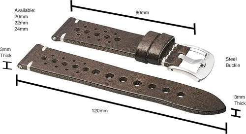 Vista 3 de ALPINE Vintage Leather Watch Band - Replacement Watch Bands for Women & Men - Compatible with Regular & Smart Watch Bands