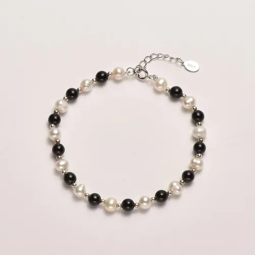 Vista 5 de GN PEARL Cultured Freshwater Natural Pearl Bracelets for Women, 925 Sterling Silver Bracelets for Women Jewelry