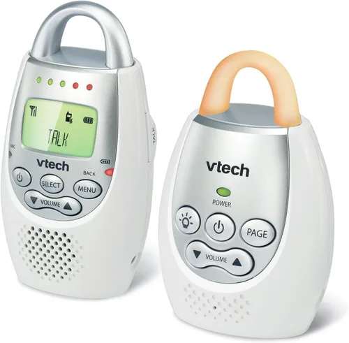 Vista 14 de Monitor para bebés de audio digital VTech Communications Safe and Sound, Monitor con una unidad para padres, Blanco/Plateado