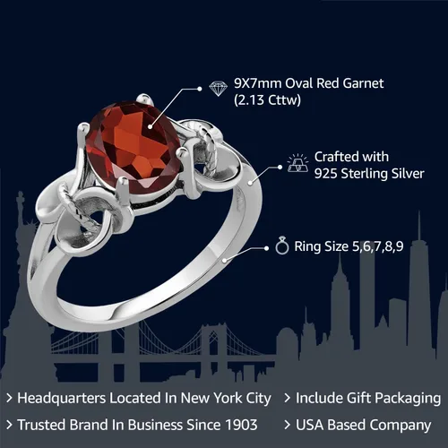 Vista 30 de Gem Stone King Anillo de compromiso ovalado con piedra natal para mujer, plata de ley 925, ovalado de 0.354 x 0.276 in, anillo de compromiso