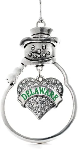 Vista 154 de Inspired Silver - Big Sis - Adorno de Navidad plateado - Adorno de árbol de Navidad con dije de corazón con circonita cúbica - Decoración colgante