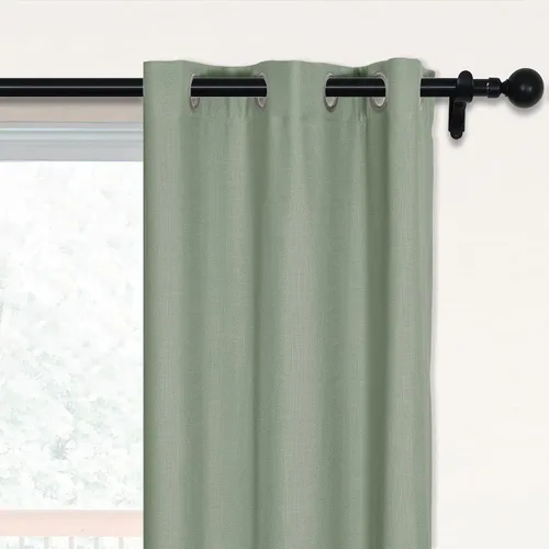 Vista 31 de Fcosie 38 pulgadas de ancho x 45 pulgadas de largo, cortinas de lino 100% opacas con revestimiento blanco, cortinas con aislamiento térmico, paneles