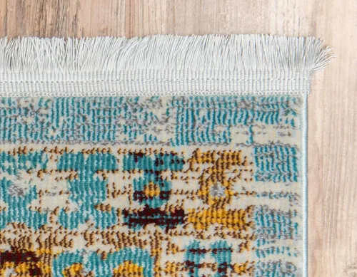 Vista 8 de Tapete abstracto Unique Loom, colección Estrella, moderno, multiárea, Polipropileno, celeste/turquesa