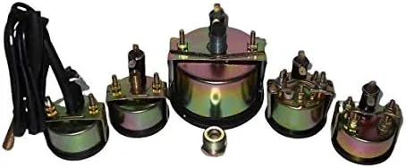 Vista 2 de Willys MB Jp GPW CJ Velocímetro 60mph-Temp-Oil Presión-Combustible-Ampere Kit en bisel cromado blanco
