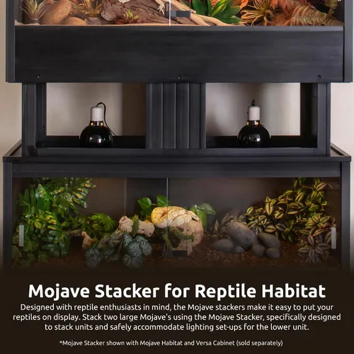 Vista 3 de New Age Pet ECOFLEX - Apilador Mojave grande negro para hábitats de reptiles 10 años de garantía limitada del fabricante Diseño apilable, se