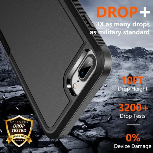 Vista 4 de SPIDERCASE para iPhone 7/8 Plus, [protección contra caídas de 10 pies de grado militar] [antideslizante]
