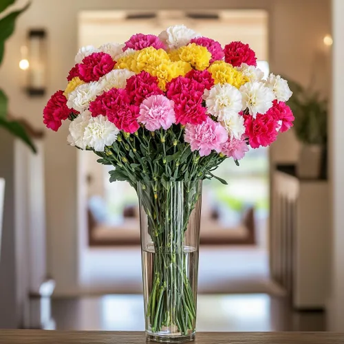 Vista 2 de GlobalRose 100 flores de clavel surtidas – Claveles de flores frescas de origen responsable – Ramo fresco seleccionado a mano para graduación