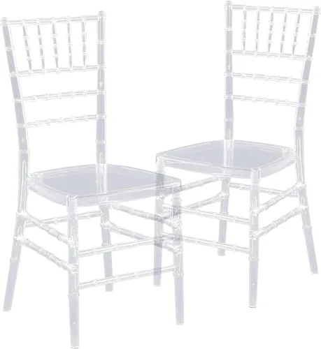 Vista 8 de KAIHAOWIN Chiavari - Silla de comedor de acrílico transparente Morden para eventos, bodas, fiestas, recepción, transparente
