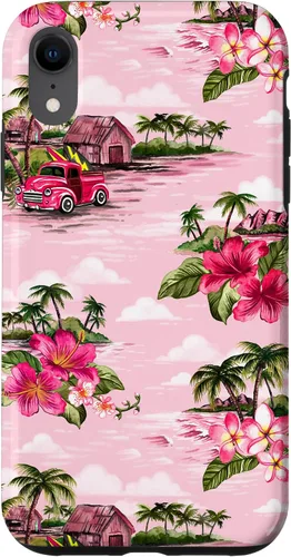 Vista 24 de Funda para iPhone 11 Tropical Hibiscus Island Palm Tree Rockabilly Surfer Beach