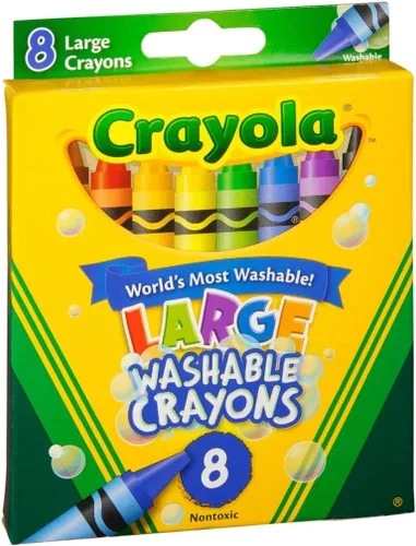 Vista 4 de Crayolas lavables de Crayola, grandes, 8 colores por caja, paquete de de 2