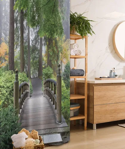Vista 62 de Ambesonne Cortina de ducha de gaviotas, cielo nublado y gaviota voladora, imagen de meteorología de paisaje nublado, juego de decoración de baño