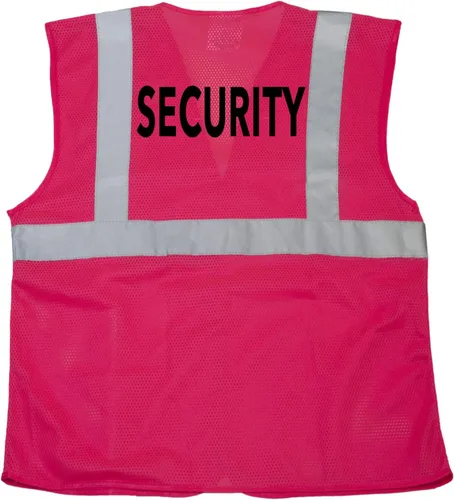 Vista 6 de JORESTECH Chaleco de seguridad reflectante de alta visibilidad con estampado de transferencia de calor personalizada (rosa)